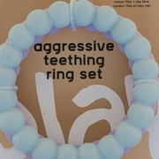 Dexypaws: Super Chew Rings - Lilac & Sky Blue - 2pc Dog Teething Toys, Aggressive Chewers, Fetch & Tug, Textured Circles, Durable Rubber, Pet Play