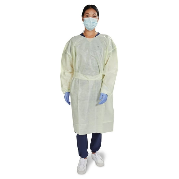 McKesson Disposable SMS Protective Procedure Gown Yellow X-Large 10 per Bag