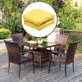 thumbnail image 3 of thinsony 2x Solid Color Tufted Pad Wicker Seat Cushions Round Back 48cm Yellow, 3 of 9