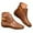 Brown, variant on Leozcaa Women's Ankle Boots Flat Booties Ruched Casual Short Boots with Hook Loop Closure Walking Boots