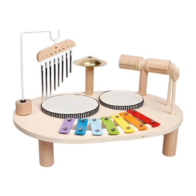 Batería madera para niños, instrumentos percusión musical, juguete musical para desarrollar la motricidad fina y para niños en edad preescolar