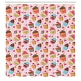 thumbnail image 3 of Ambesonne Pink Shower Curtain, Kitchen Cupcakes Muffins, 69"Wx84"L, Pale Pink and Brown, 3 of 5