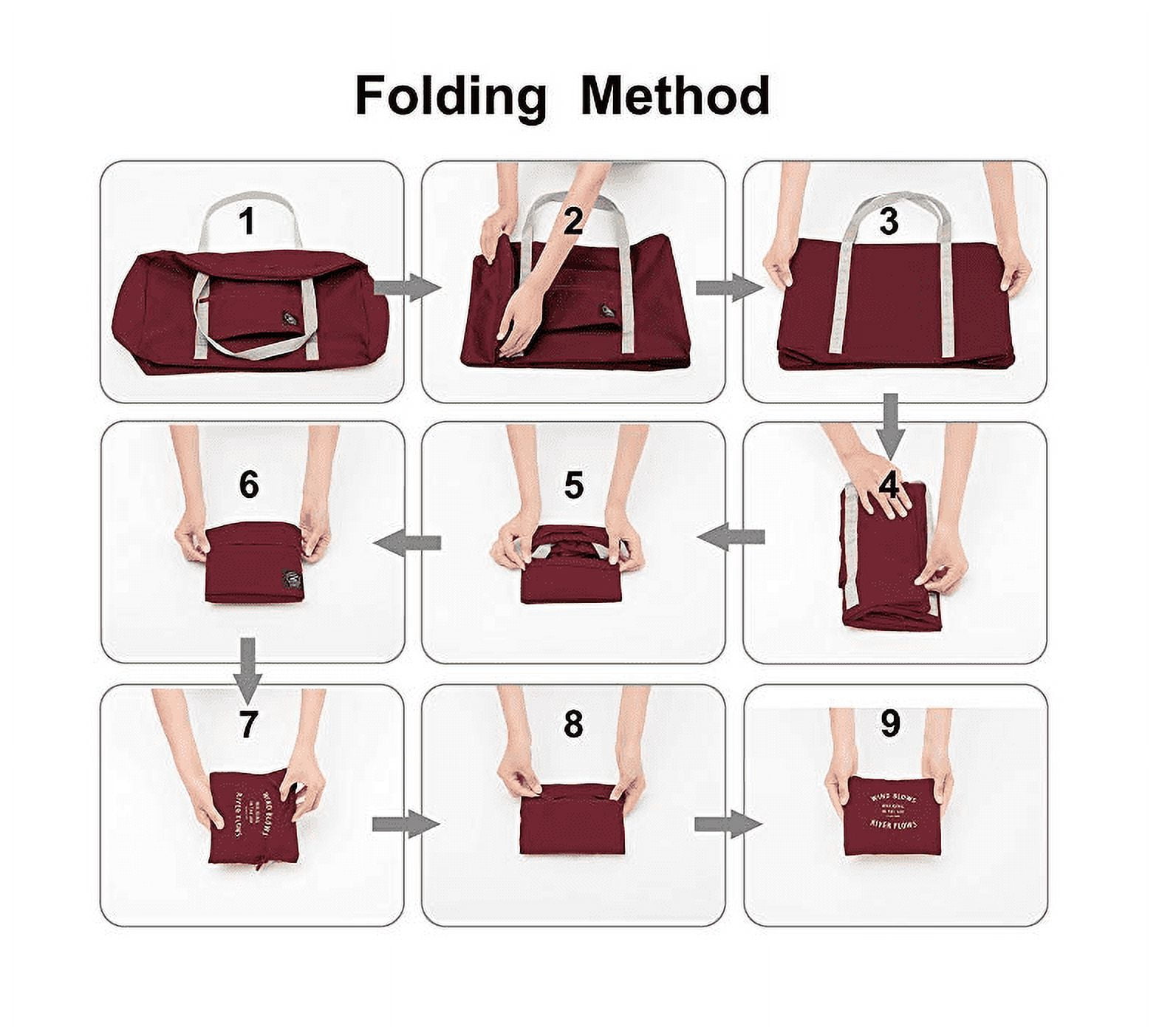OUSITAI US Foldable Travel Duffel Bag Tote Carry on Luggage Lightweight Nylon Sport for Women Girls