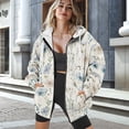 thumbnail image 3 of SCRAWLGOD Flower Zip Hoodies for Women Oversized Graphic Sweatshirt for Women Plus Size S Long Sleeve Women Outfits Casual Work Elastic Ladies Zip Up Hoodie Soft, 3 of 7