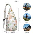 thumbnail image 3 of Tropical Flower Sling Backpack - Exotic Leaves & Blossom Pattern, Fashion Forward Crossbody Bag, 3 of 4
