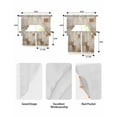 thumbnail image 6 of Brown Geometric Kitchen Curtain and Valance Set 3 Pieces, Rod Pocket Short Tier Curtains 36 Inch Length, Modern Oil Painting Abstract Swag Topper Small Window Treatment for Cafe Bathroom Bedroom, 6 of 6