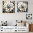 thumbnail image 4 of Designart "Delightful Blossom Of Blue And White Dahlias III" Dahlia Floater Framed Wall Art Living Room, 4 of 5