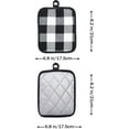 thumbnail image 5 of HEETLY Cotton Oven Mitts and Pot Holders Set with Silicone Grip, 4-Piece 392°F Heat Resistant, Black/White Plaid, 5 of 8