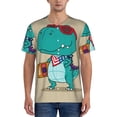 thumbnail image 4 of Haiem Hip Hop Hipster Baseball Jersey Button Down Shirts Sports Uniforms Men Women Jersey(Cool Dino Playing Skateboard,3X-Large), 4 of 9