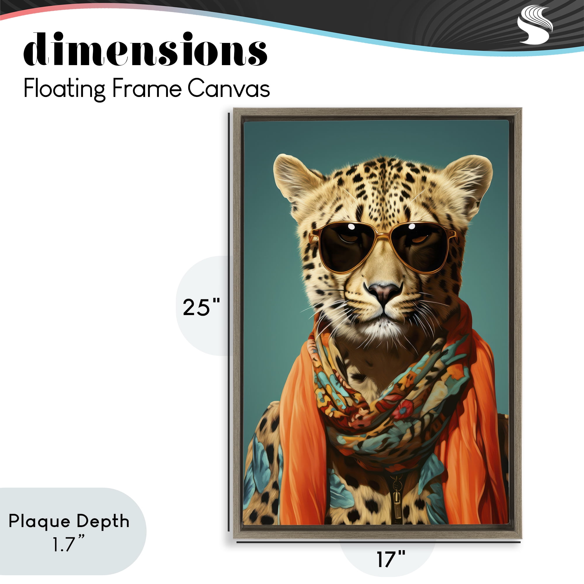 Stupell Industries Safari Glamour Leopard Brown Framed Floater Canvas Wall Art, design by Andrea Haase