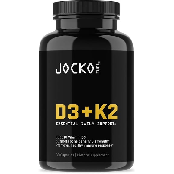 Jocko Vitamin D3   K2, Bone Density, Calcium, Hormonal Regulation, 30 count