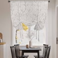 thumbnail image 3 of Grey Branches Balloon Curtains for Living Room/French Door, Vintage Art Farmhouse Tie Up Curtains 63 Inch Length Energy Saving Kitchen Curtains Shades for Windows 42"x63", 3 of 8