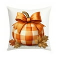 thumbnail image 2 of Thanksgiving Decorative Pillow Cover 17.7x17.7 Inches, Fall Pumpkin Pattern Soft Cotton Pillowcase for Sofa Living Room Home Decor, 2 of 6