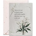 thumbnail image 1 of Christian Condolence Card with Scripture \u2013 'Wait on the Lord...' Bible Verse, Religious Sympathy Card with Envelope\u200b - Single Card, 1 of 8