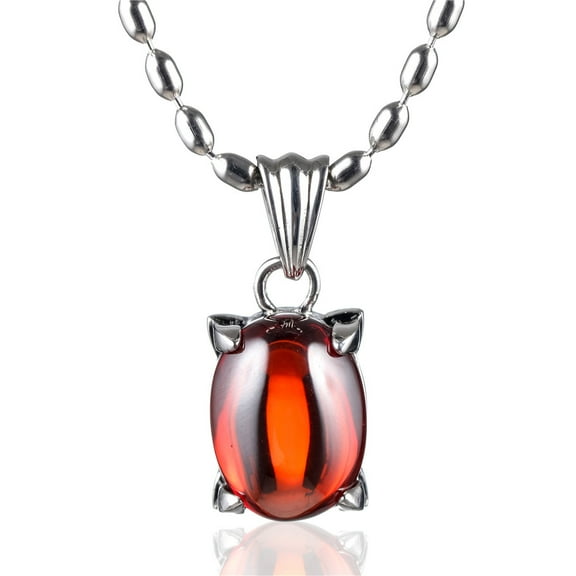 ZMY Home Stainless Steel Necklace - Elegance in Every Drop: Teardrop Red Gem Pendant Jewelry