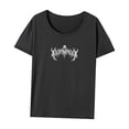 thumbnail image 3 of Camiseta Para Mujer Verano Suave Manga Corta Top Para Uso Diario Vacaciones Viajes M Gris, 3 of 7