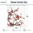 thumbnail image 2 of Red Floral Shower Curtain for Bathroom 60Wx72L Inch Cherry Blossom Flower Plum Asian Japanese Aesthetic Watercolor Traditional Weeping Branch Ink Scenery Waterproof Polyester Fabric Bathtub, 2 of 6
