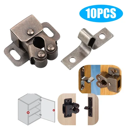 10Pcs Home Door Cabinet Cupboard Furniture Magnetic Catch Stopper Roller Latch