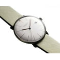thumbnail image 2 of Limited Edition Junghans Max Bill MEGA Kleine Sekunde Edition 60 Gray PVD White Dial Gray Leather Strap Date Quartz Mens Watch 58/4100.02, 2 of 4