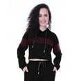 thumbnail image 1 of Moomaya Color Block Crop Hoodie Drawstring Pullover Casual Sports Jacket For Women-2, 1 of 7