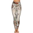thumbnail image 2 of Women's High Waisted Yoga Leggings with Pockets，Bohemian Color，Tummy Control Non See Through Workout Athletic Running Yoga Pants, 2 of 6