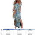 thumbnail image 3 of Vestido maxi retro para mujer Vestidos casuales de manga corta (2 Estampado de girasol L) Ndcxsfigh Para estrenar, 3 of 3