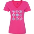 thumbnail image 3 of Inktastic Winter Snowflakes Women's V-Neck T-Shirt, 3 of 5
