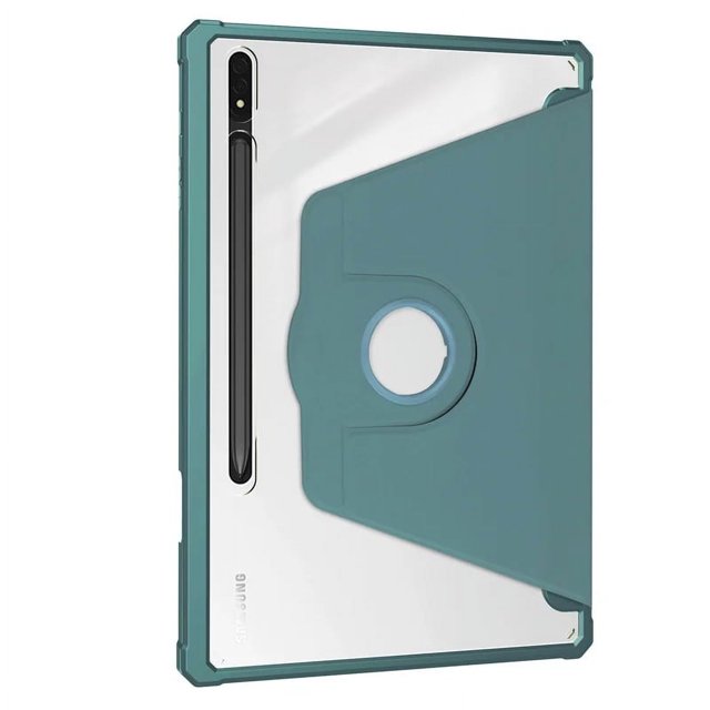 360° Rotation Case For Samsung Tab S6 Lite A8 A9+ S7 S8 S9 FE 11‘’ S7 FE S8 S9 Plus S9 FE +12.4 Stand Tablet Cover With Pen Slot Green S9(FE) Plus 12.4inch