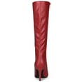 thumbnail image 3 of BLISSFUL STEP Valentine's Women's Boot Pointed Toe Side Zipper Stiletto Heel Knee High Boots Red 8, 3 of 8