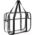 thumbnail image 1 of Clear Cosmetics Bag Transparent Tote Bag Thick PVC Zippered Toiletry Carry Pouch Waterproof Makeup Artist Large Bag Diaper Shoulder Bag Beach Bag, 1 of 5