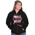 thumbnail image 5 of Breast Cancer Protect Detect Reflect Zip Hoodie Sweatshirt Women Brisco Brands S, 5 of 6