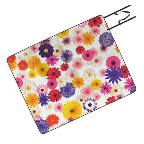 Society6 Emanuela Carratoni Very Peri Colorful Flowers Picnic Blanket