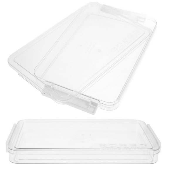 HONMEET 2-Pack White Plastic File Folder Storage Boxes with Lids for Office Document Organization and Home Filing