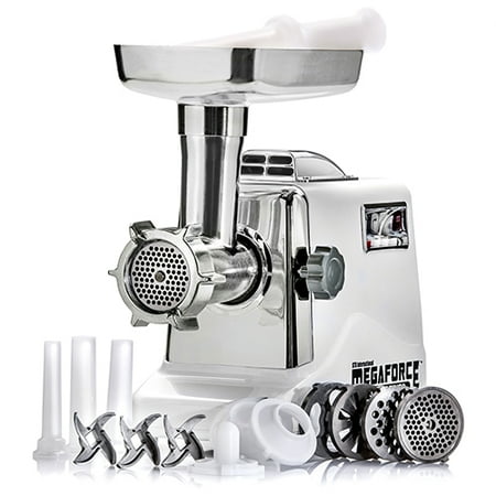 

STX International STX-3000-MF Megaforce Patented Air Cooled Electric Meat Grinder with 3 Cutting Blades 3 Grinding Plates Kubbe and 3 Sausage Stuffing Tubes