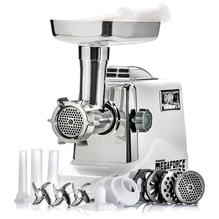 STX International STX-30000-MF Megaforce Patented Air Cooled Electric Meat Grinder with 3 Cutting Blades, 3 Grinding Plates, Kubbe and 3 Sausage Stuffing