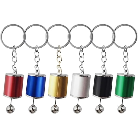 Manual Gear Shift Keychain 6-Color Pack with Moving Gear Lever – Metal Automotive Keyring Gift for Car Lovers