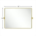 thumbnail image 2 of TEHOME Horizontal Farmhouse Gold Metal Framed Rounded Pivot Rectangle Bathroom Mirror 40x30", 2 of 7