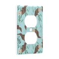thumbnail image 2 of Yayeee Duplex Wall Plate 1-Gang 4.5"x2.7" Home Receptacle Light Switch Decorative Outlet Cover, Swimming Otters Pattern, 2 of 7