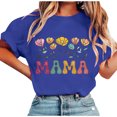 thumbnail image 1 of Tops de Manga Corta de Verano para las Mujeres Imprimir Blusa de Cuello Redondo, Moda Ligera de Poliéster Spandex, 1 of 4
