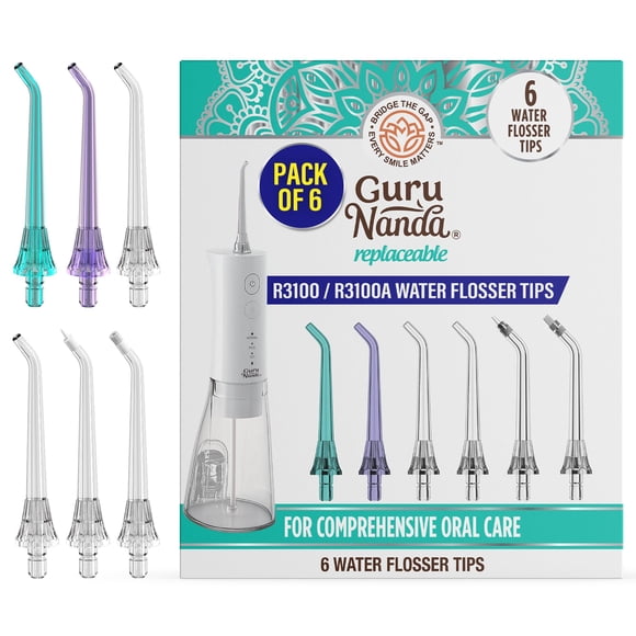 Puntas de repuesto para usar hilo dental GuruNanda, modelo R3100/R3100A, paquete de 6