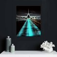 thumbnail image 4 of Nawypu Black Teal Airplane Wall Art Vintage Airplane Wall Decor Canvas Abstract Aviation Painting Decor Print and Framed Artwork for Modern Home Office Large Size Bedroom Decorations 16x20in, 4 of 4