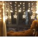 thumbnail image 3 of Cortina De 12 Estrellas Luces De Cadena Estrelladas Led, Luces De Cortina De Ventana con 8 Modos Intermitentes Decoración para Navidad, Boda, Fiesta, Hogar, Patio, Césped, Guerra, 3 of 5