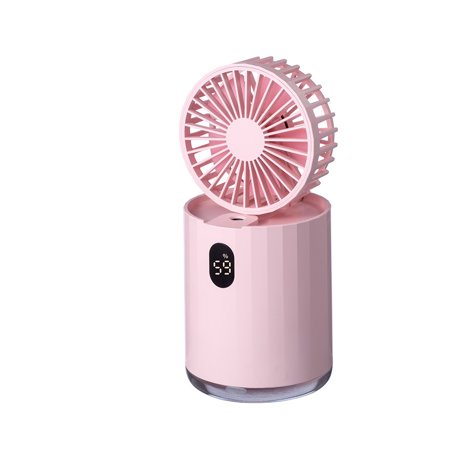 

Portable Handheld Misting Fan Rechargeable Battery Operated and 3 Adjustable Speed 6-22 Working Hours Ultra Quiet Enhanced Airflow(Pink)