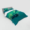 thumbnail image 3 of Ambesonne Nature Bedding Set 3 Pcs, Misty Winter Day, Twin, Petrol Blue Lime Green, 3 of 3