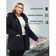 thumbnail image 7 of Soularge Women's Plus Size Puffer Coat Windproof Winter Coat Warm Winter Puffer Jacket Navy 4X, 7 of 7