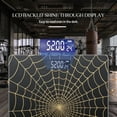 thumbnail image 3 of Bathroom Scale, Highly Accurate Digital Body Scale,Precisely Measures Weight up to 400 lbs-Spider Web Made Of Golden Thread On Black Background, 3 of 4