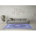 thumbnail image 3 of Ahgly Company Indoor Square Medallion Blue Traditional Area Rugs, 6' Square, 3 of 4