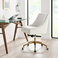 thumbnail image 5 of Modway Discern Modern Performance Velvet Swivel Office Chair in White, 5 of 7