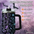 thumbnail image 4 of Halloween Gifts for Women Men, Black Spooky Tumbler 40 Oz With Handle and Straw, Neon Halloween Item Stainless Steel Vacuum Insulated Cup, Funny Halloween Decorations Gifts, 4 of 5