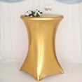 thumbnail image 4 of Efavormart 32" - Dia Gold Premium Metallic Spandex Highboy Cocktail Table Cover - Perfect for Wedding Ceremonies, Hotel or Pub, Coffee House, Indoor and Outdoor Events, Holiday Parties, 4 of 11